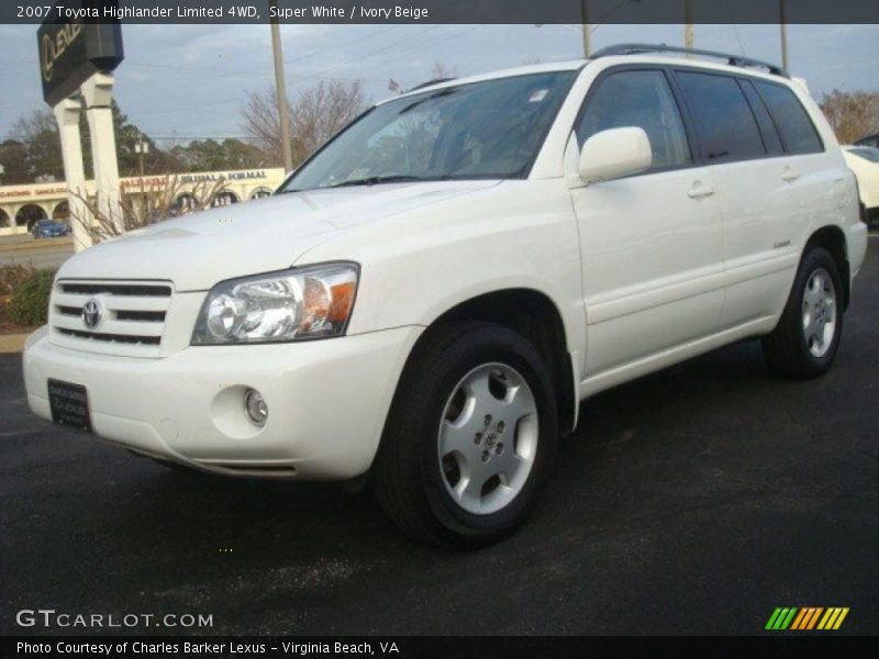 Super White / Ivory Beige 2007 Toyota Highlander Limited 4WD