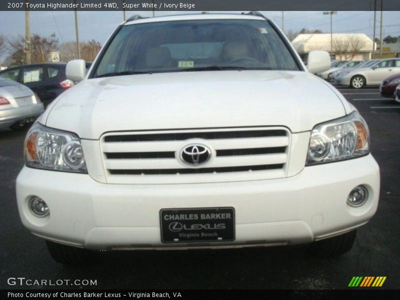Super White / Ivory Beige 2007 Toyota Highlander Limited 4WD