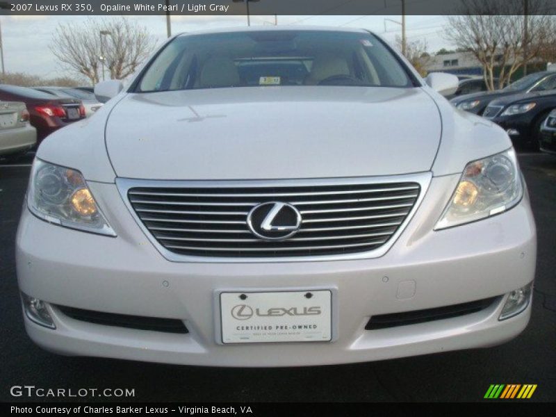 Opaline White Pearl / Light Gray 2007 Lexus RX 350