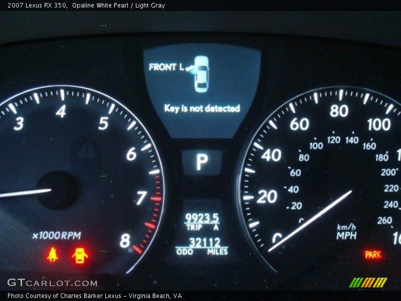 Opaline White Pearl / Light Gray 2007 Lexus RX 350