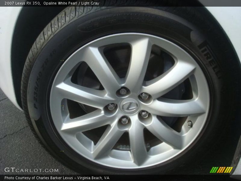 Opaline White Pearl / Light Gray 2007 Lexus RX 350