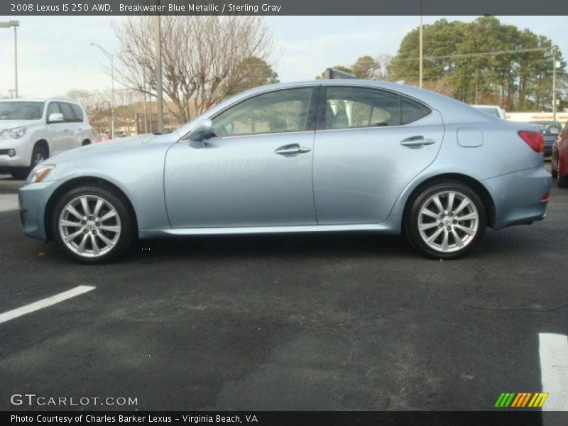 Breakwater Blue Metallic / Sterling Gray 2008 Lexus IS 250 AWD