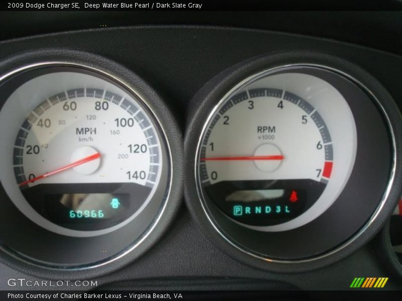 Deep Water Blue Pearl / Dark Slate Gray 2009 Dodge Charger SE