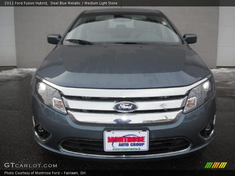 Steel Blue Metallic / Medium Light Stone 2011 Ford Fusion Hybrid