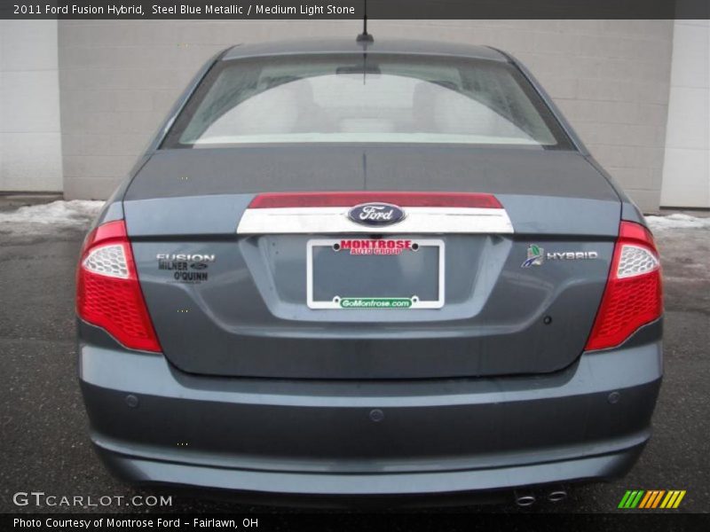 Steel Blue Metallic / Medium Light Stone 2011 Ford Fusion Hybrid