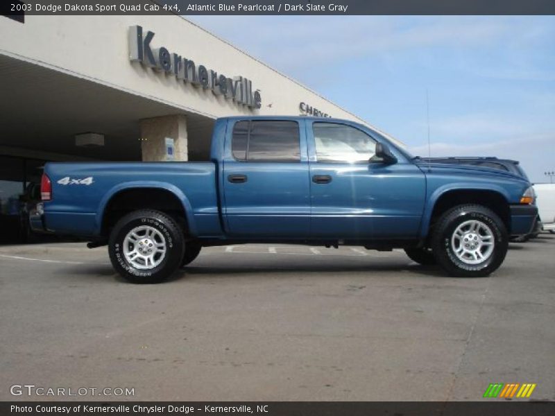 Atlantic Blue Pearlcoat / Dark Slate Gray 2003 Dodge Dakota Sport Quad Cab 4x4