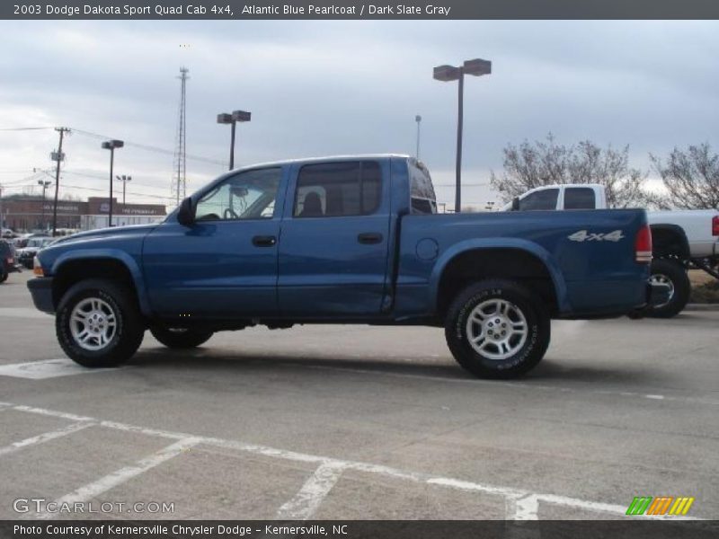 Atlantic Blue Pearlcoat / Dark Slate Gray 2003 Dodge Dakota Sport Quad Cab 4x4