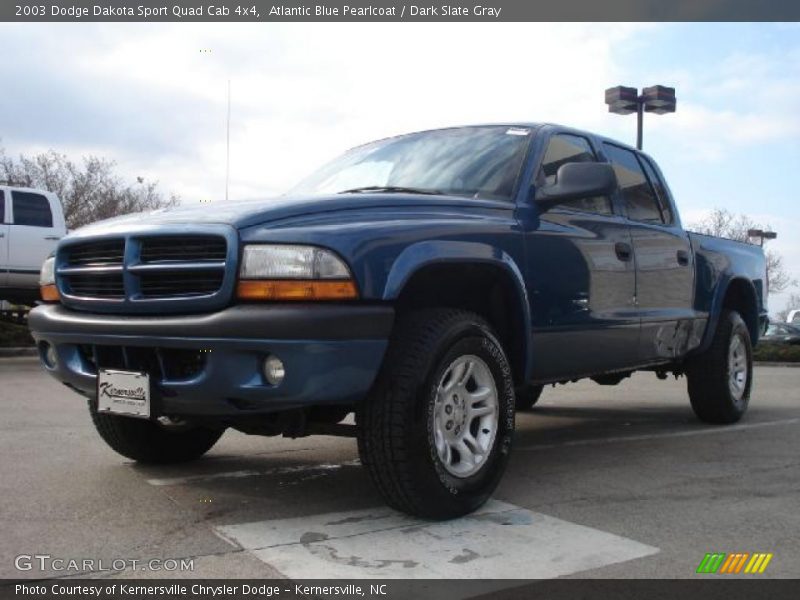 Atlantic Blue Pearlcoat / Dark Slate Gray 2003 Dodge Dakota Sport Quad Cab 4x4