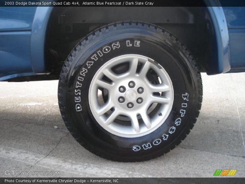 Atlantic Blue Pearlcoat / Dark Slate Gray 2003 Dodge Dakota Sport Quad Cab 4x4