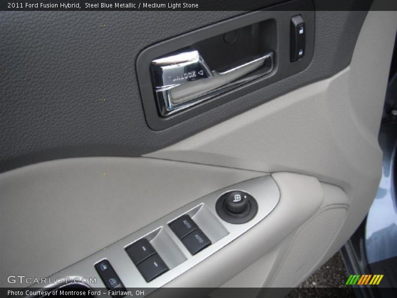 Steel Blue Metallic / Medium Light Stone 2011 Ford Fusion Hybrid