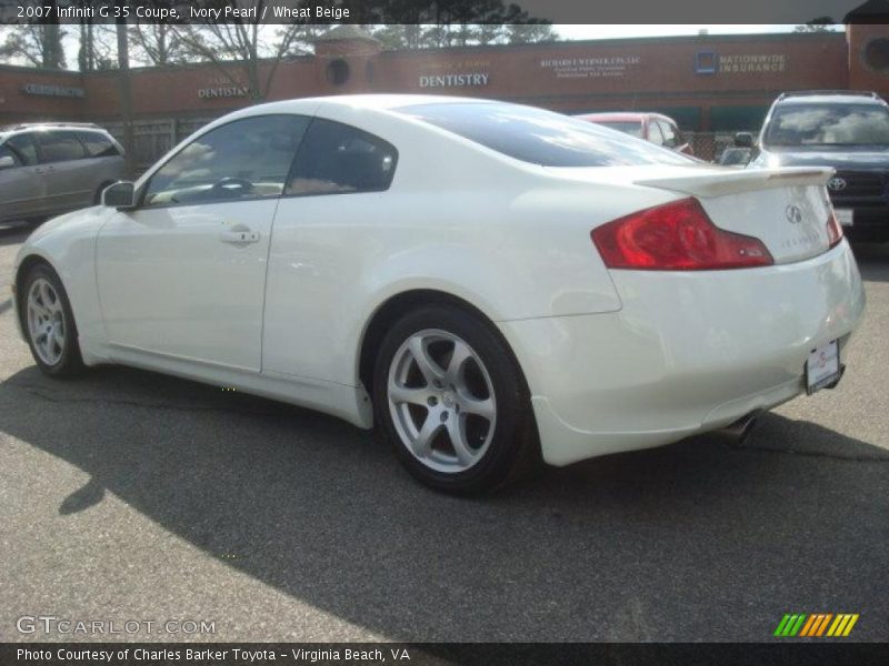 Ivory Pearl / Wheat Beige 2007 Infiniti G 35 Coupe