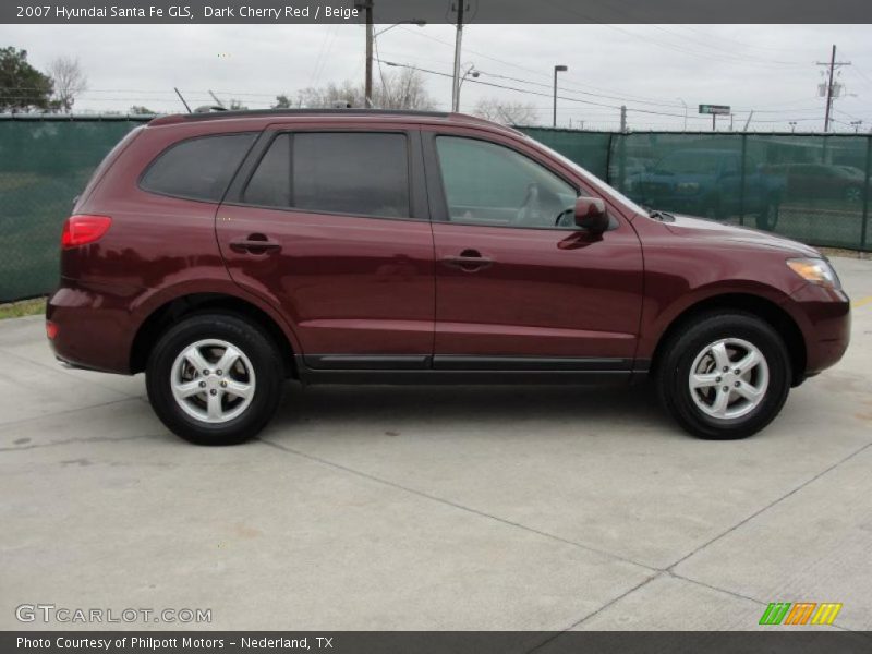 Dark Cherry Red / Beige 2007 Hyundai Santa Fe GLS