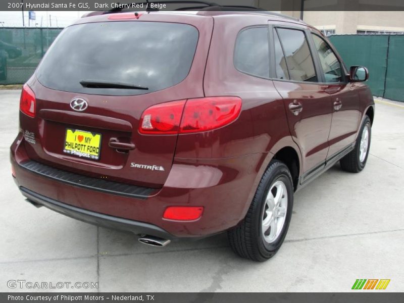 Dark Cherry Red / Beige 2007 Hyundai Santa Fe GLS