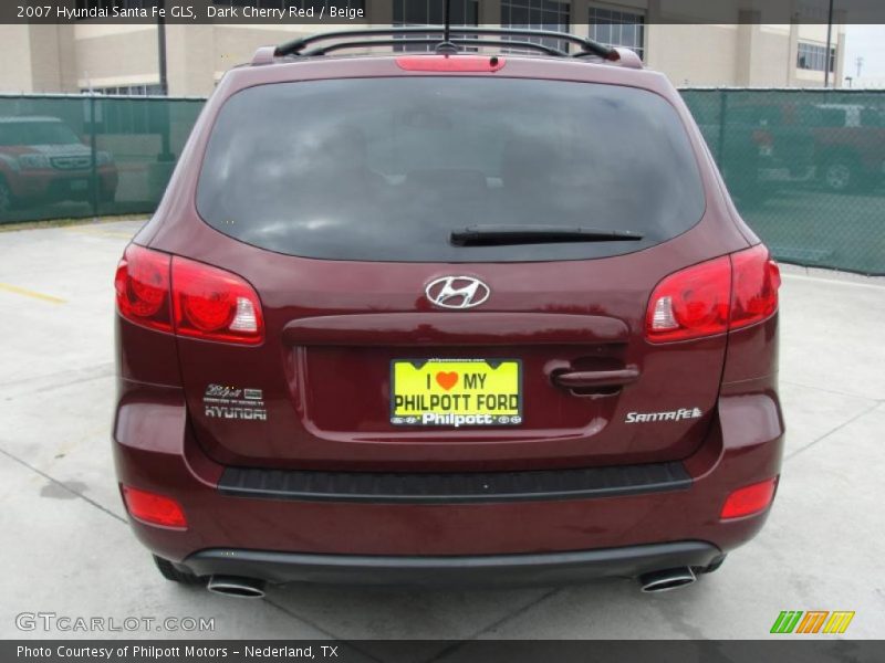 Dark Cherry Red / Beige 2007 Hyundai Santa Fe GLS