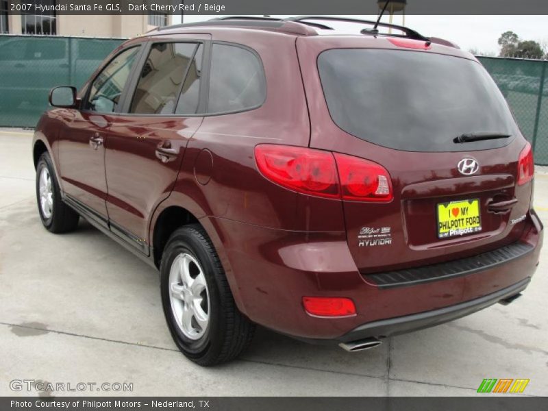 Dark Cherry Red / Beige 2007 Hyundai Santa Fe GLS