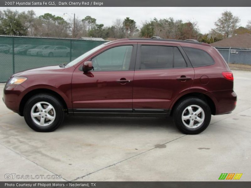 Dark Cherry Red / Beige 2007 Hyundai Santa Fe GLS