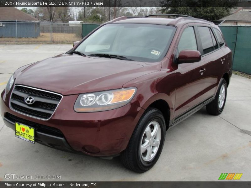 Dark Cherry Red / Beige 2007 Hyundai Santa Fe GLS