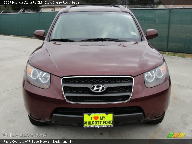 Dark Cherry Red / Beige 2007 Hyundai Santa Fe GLS