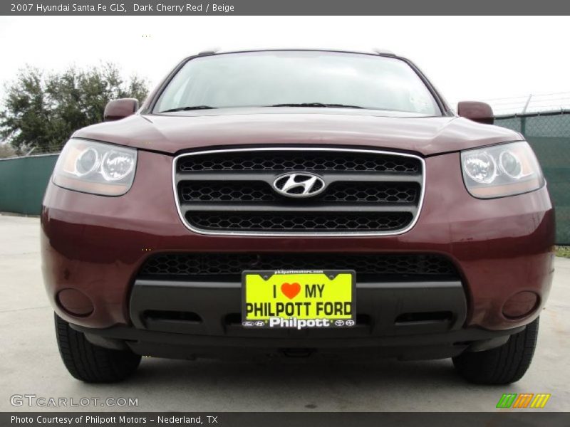 Dark Cherry Red / Beige 2007 Hyundai Santa Fe GLS
