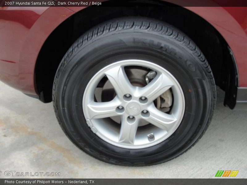 Dark Cherry Red / Beige 2007 Hyundai Santa Fe GLS
