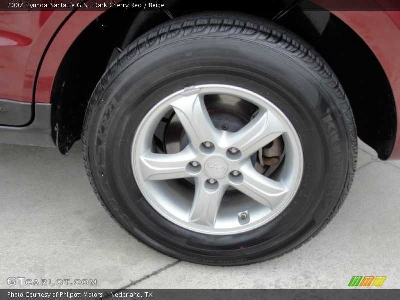 Dark Cherry Red / Beige 2007 Hyundai Santa Fe GLS