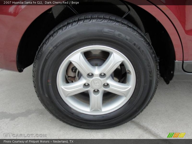 Dark Cherry Red / Beige 2007 Hyundai Santa Fe GLS