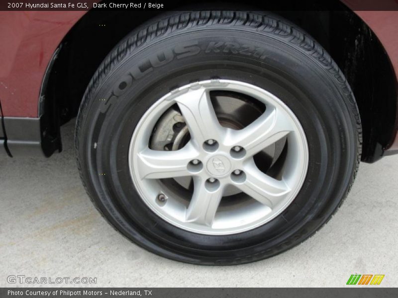 Dark Cherry Red / Beige 2007 Hyundai Santa Fe GLS