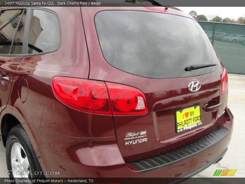 Dark Cherry Red / Beige 2007 Hyundai Santa Fe GLS