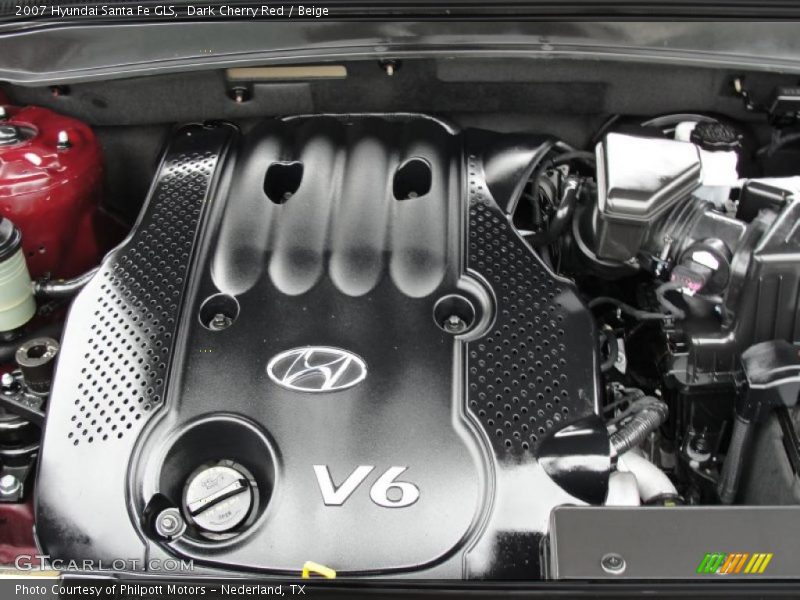 Dark Cherry Red / Beige 2007 Hyundai Santa Fe GLS