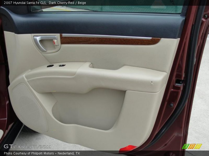 Dark Cherry Red / Beige 2007 Hyundai Santa Fe GLS