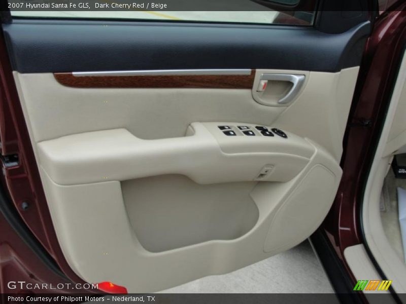 Dark Cherry Red / Beige 2007 Hyundai Santa Fe GLS
