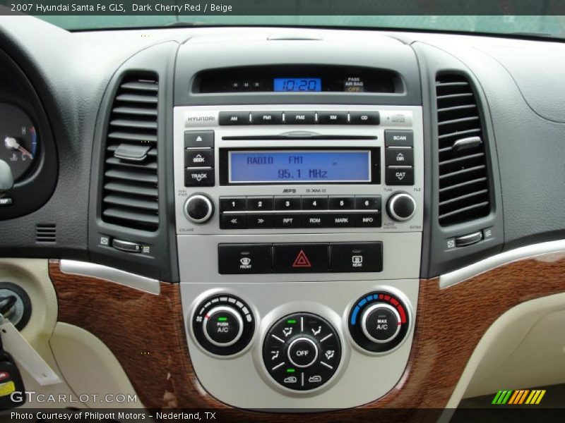Dark Cherry Red / Beige 2007 Hyundai Santa Fe GLS