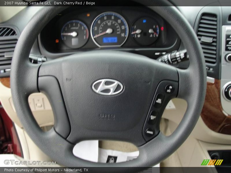 Dark Cherry Red / Beige 2007 Hyundai Santa Fe GLS