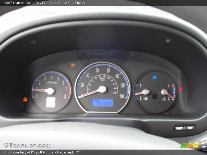 Dark Cherry Red / Beige 2007 Hyundai Santa Fe GLS