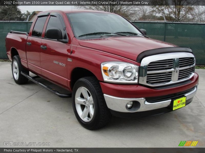Inferno Red Crystal Pearl / Medium Slate Gray 2007 Dodge Ram 1500 Lone Star Quad Cab 4x4