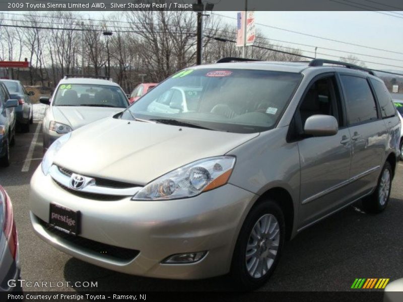 Silver Shadow Pearl / Taupe 2009 Toyota Sienna Limited AWD