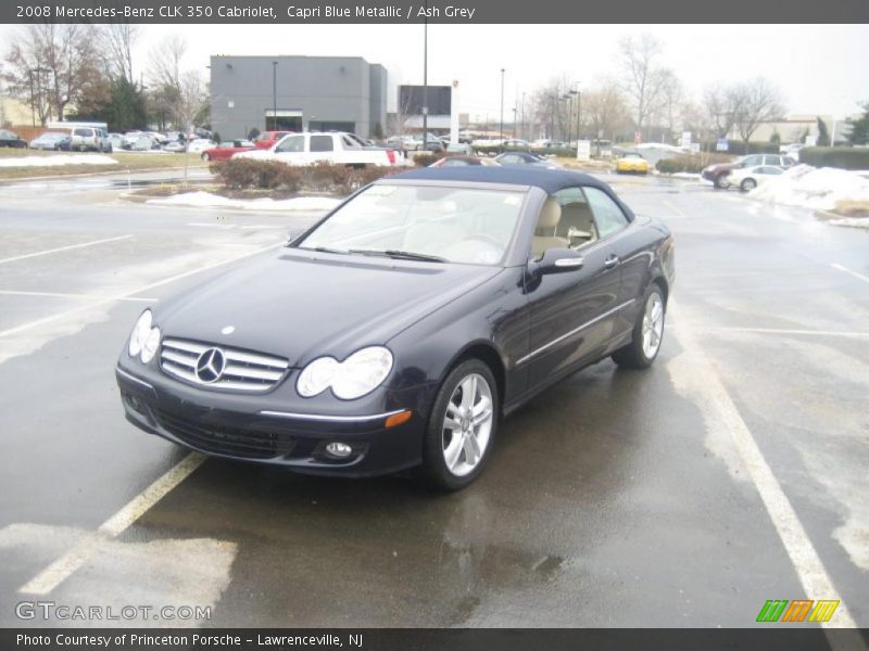 Capri Blue Metallic / Ash Grey 2008 Mercedes-Benz CLK 350 Cabriolet