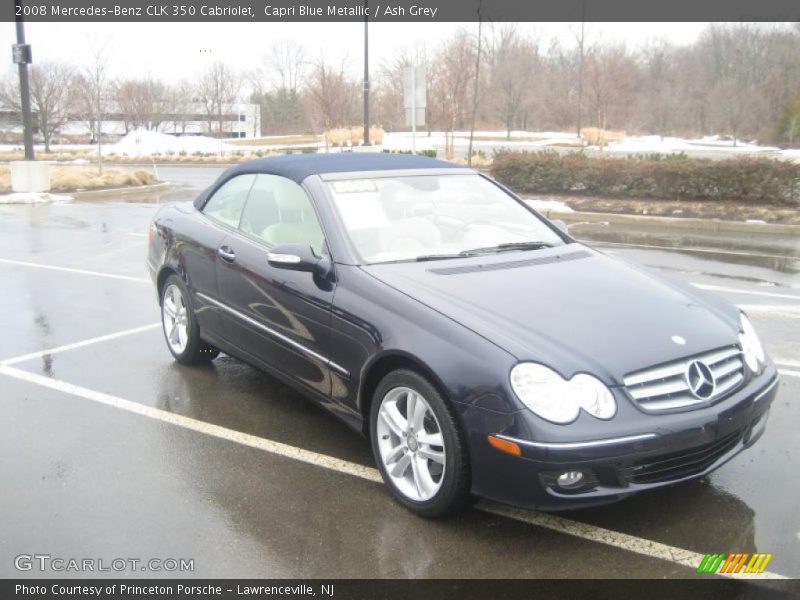 Capri Blue Metallic / Ash Grey 2008 Mercedes-Benz CLK 350 Cabriolet