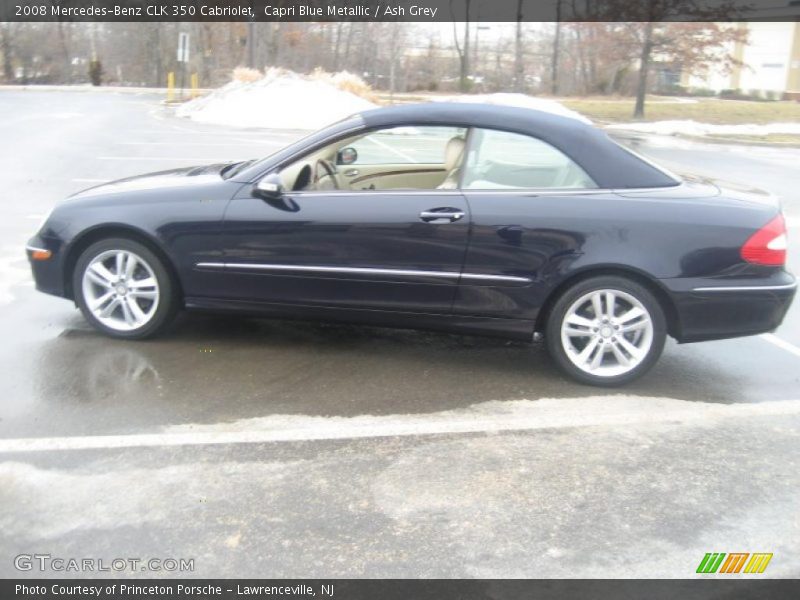 Capri Blue Metallic / Ash Grey 2008 Mercedes-Benz CLK 350 Cabriolet
