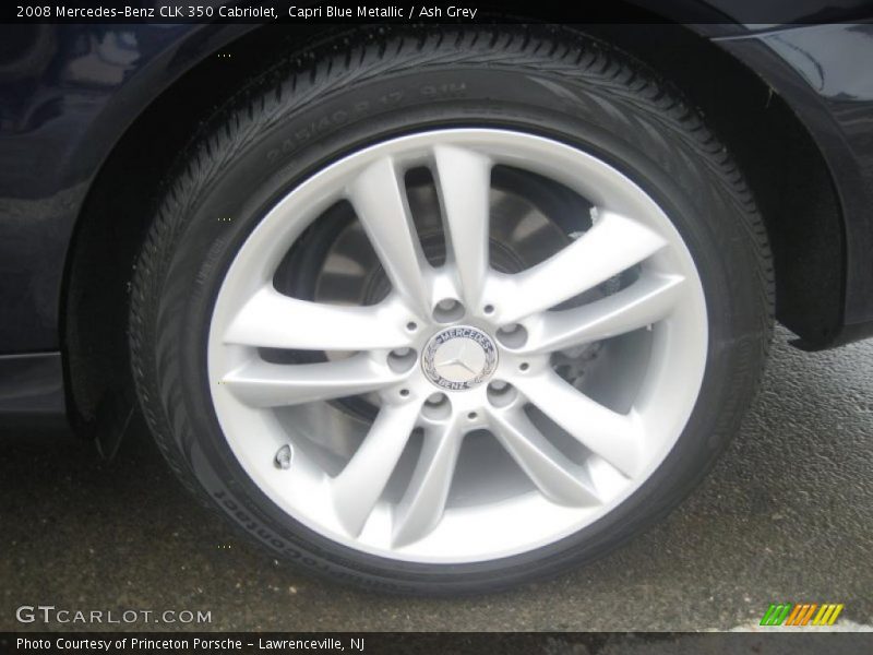 Capri Blue Metallic / Ash Grey 2008 Mercedes-Benz CLK 350 Cabriolet