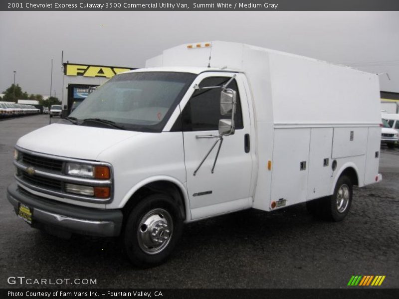 Summit White / Medium Gray 2001 Chevrolet Express Cutaway 3500 Commercial Utility Van
