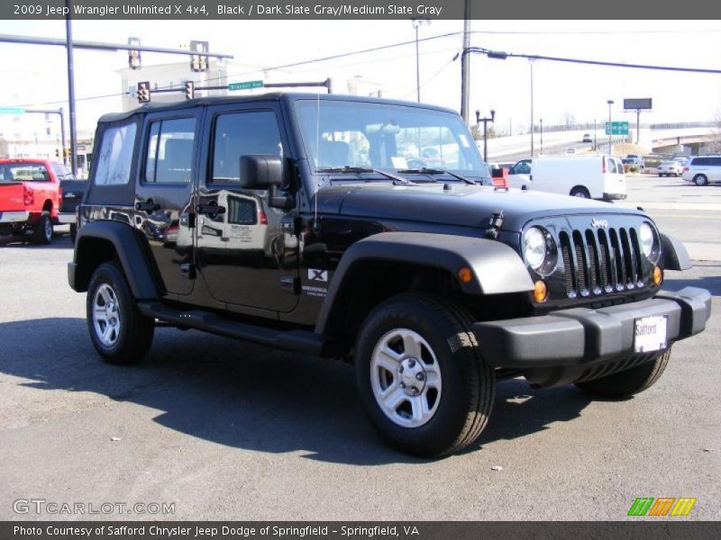 Black / Dark Slate Gray/Medium Slate Gray 2009 Jeep Wrangler Unlimited X 4x4