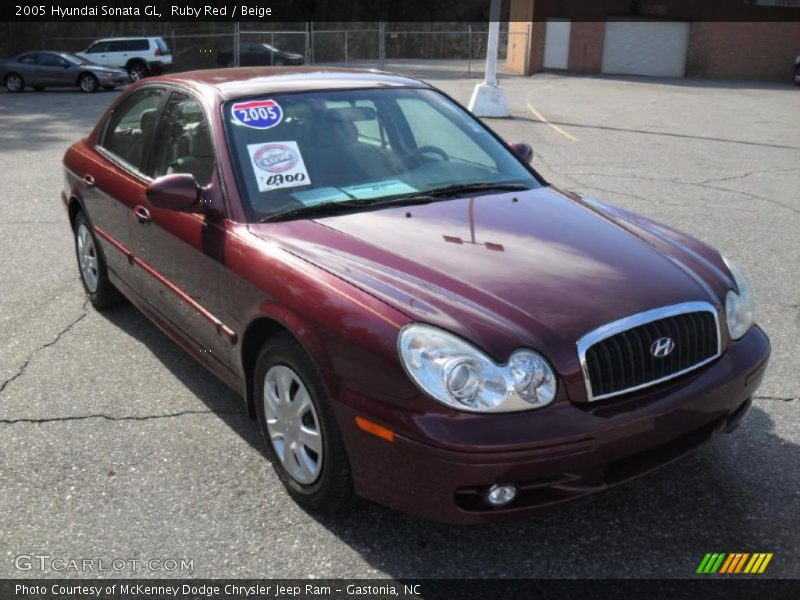 Ruby Red / Beige 2005 Hyundai Sonata GL