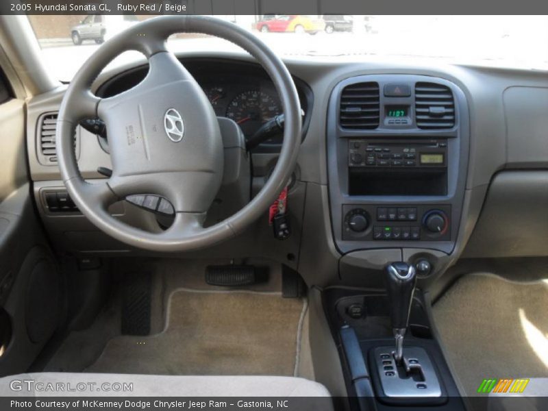 Ruby Red / Beige 2005 Hyundai Sonata GL