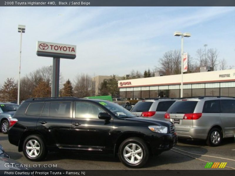 Black / Sand Beige 2008 Toyota Highlander 4WD