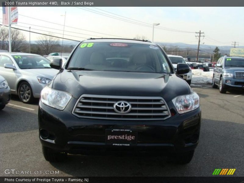 Black / Sand Beige 2008 Toyota Highlander 4WD