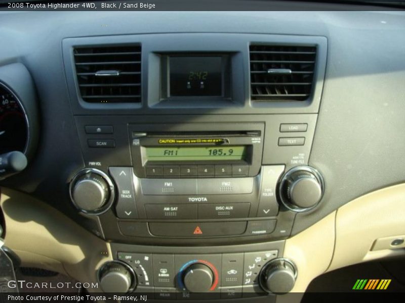 Black / Sand Beige 2008 Toyota Highlander 4WD