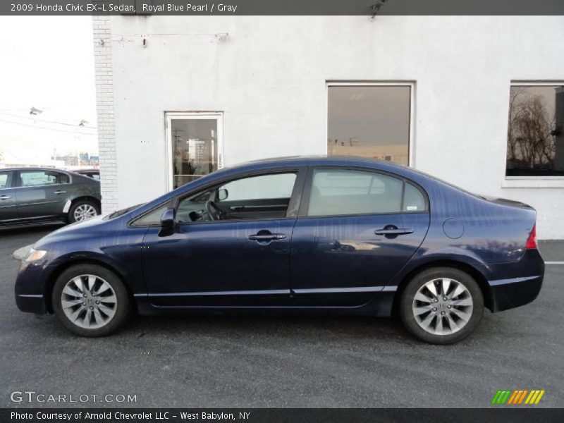 Royal Blue Pearl / Gray 2009 Honda Civic EX-L Sedan