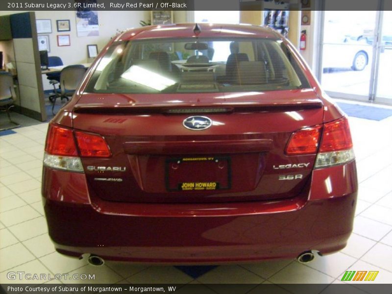 Ruby Red Pearl / Off-Black 2011 Subaru Legacy 3.6R Limited