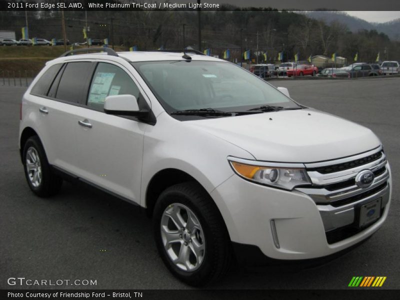 White Platinum Tri-Coat / Medium Light Stone 2011 Ford Edge SEL AWD
